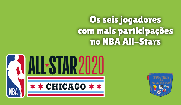 Os seis jogadores com mais participações no NBA All-Star