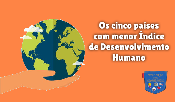 Os cinco países com menor Índice de Desenvolvimento Humano
