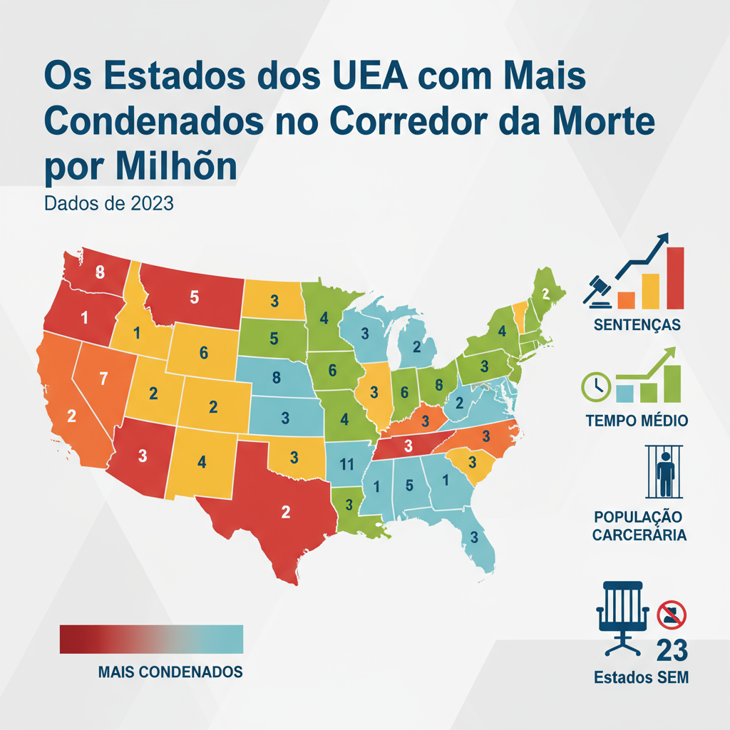 Os Estados dos EUA com Mais Condenados no Corredor da Morte por Milhão